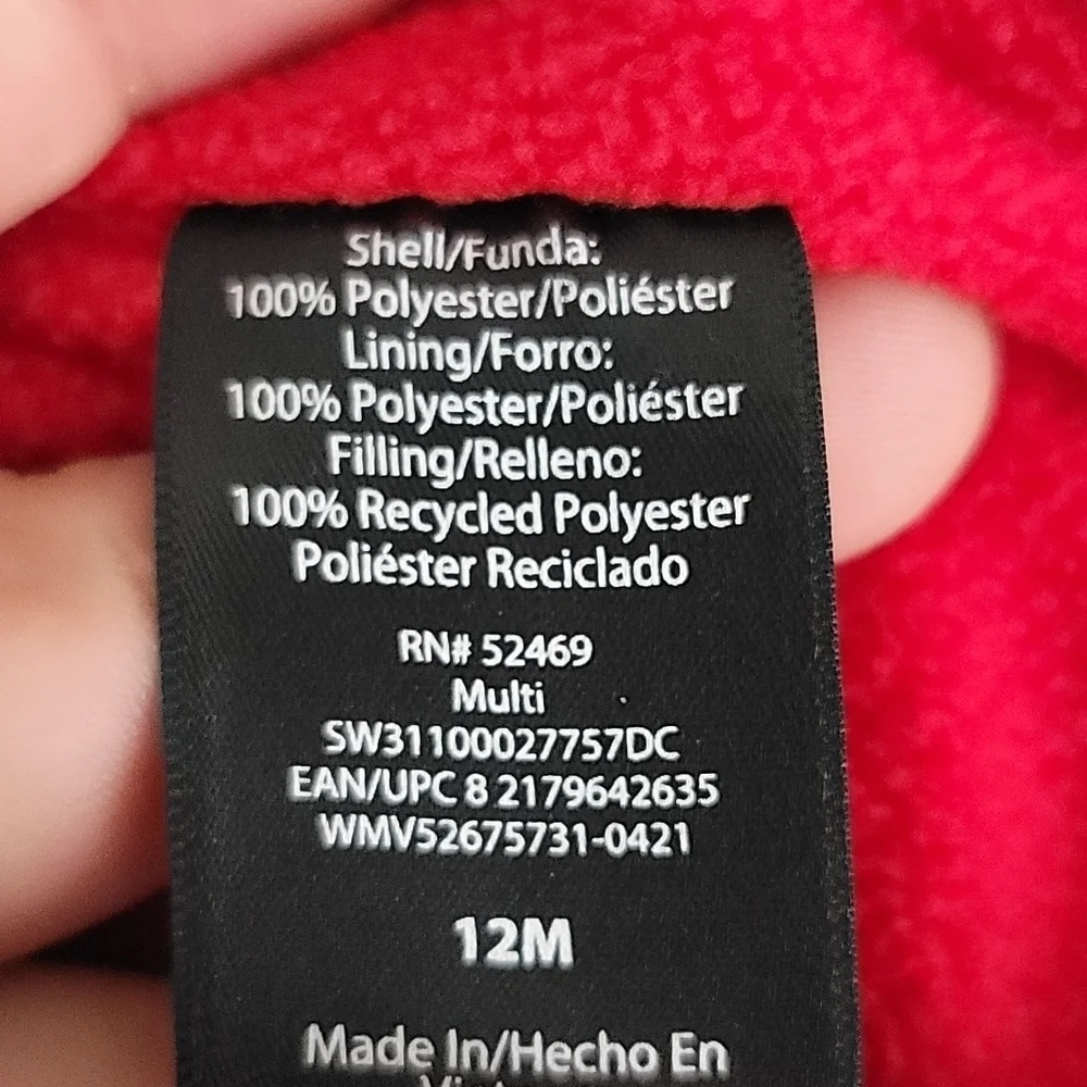 Swiss Tech 12 Months Gray Dinosaur Full‎ Zip Puffer Jacket